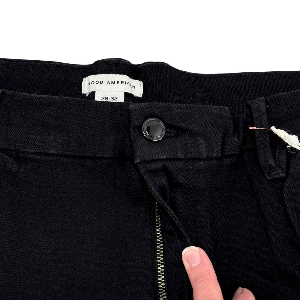 Good American Jeans Women Size 28-32 Black Good Leg Straight Stretch Denim NEW - Picture 3 of 16